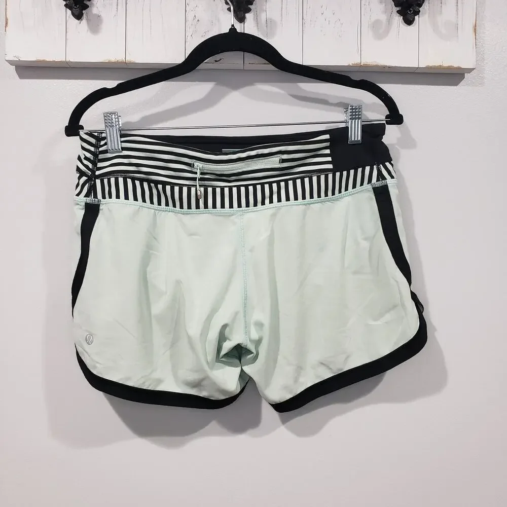 Lululemon Groovy Run Shorts Mint Stripe Size 6